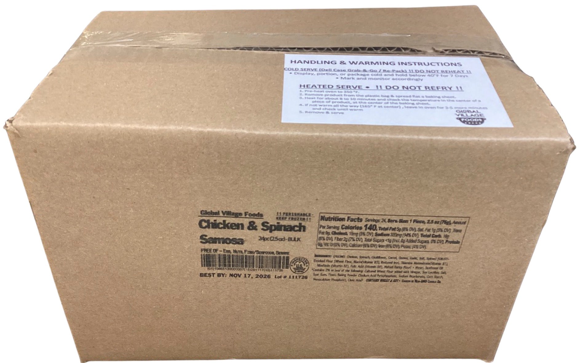 Mediterranean Spiced Chicken & Spinach Samosa (2.5oz)