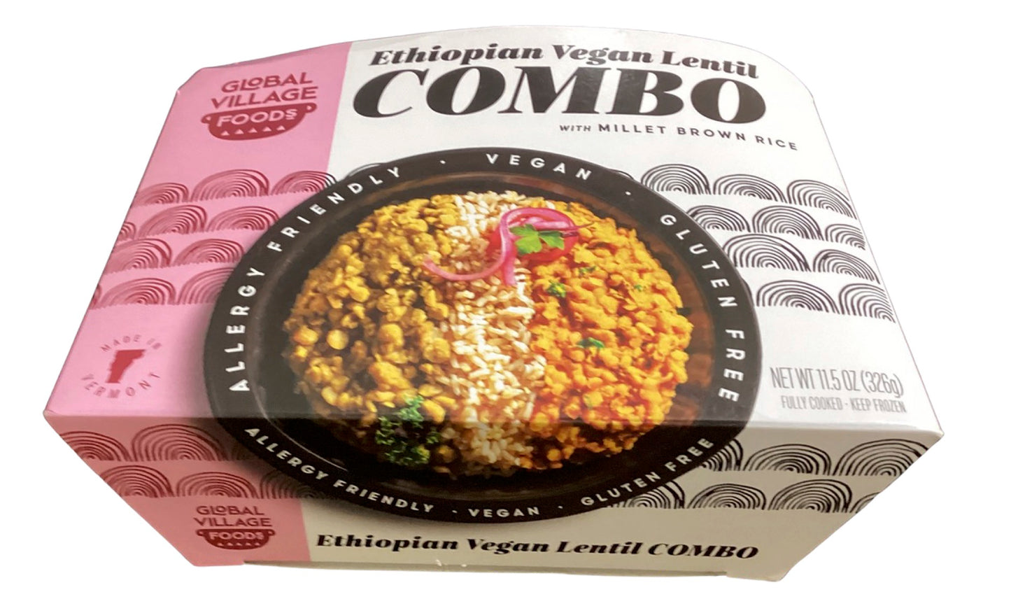 Ethiopian Vegan Lentil Combo with Millet Brown Rice