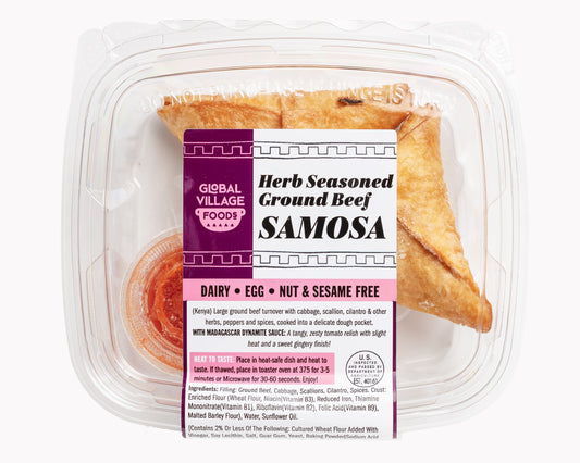 Ground Beef Samosa, 2-piece Retail Pack w/ Sauce
