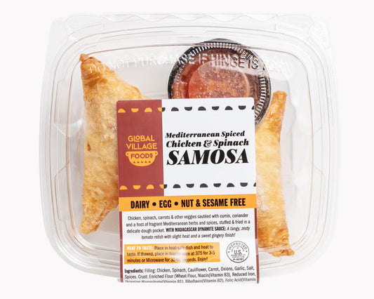 Chicken & Spinach Samosa, 2-piece Retail Pack w/ Sauce