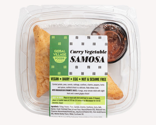 Curry Vegetable Samosa, 2-piece Retail Pack w/ Sauce
